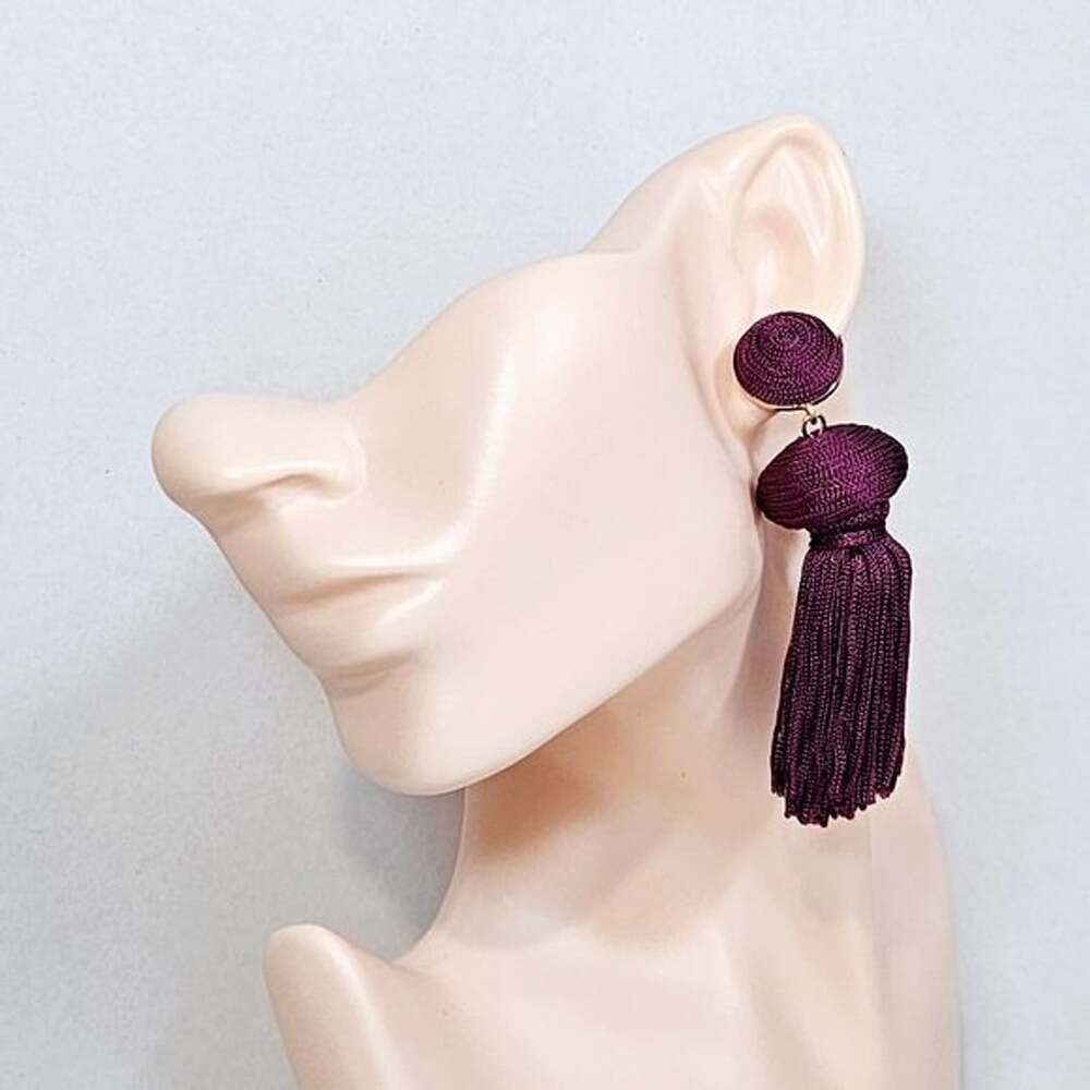 Sugarfix Chic Plum Tassel Earrings